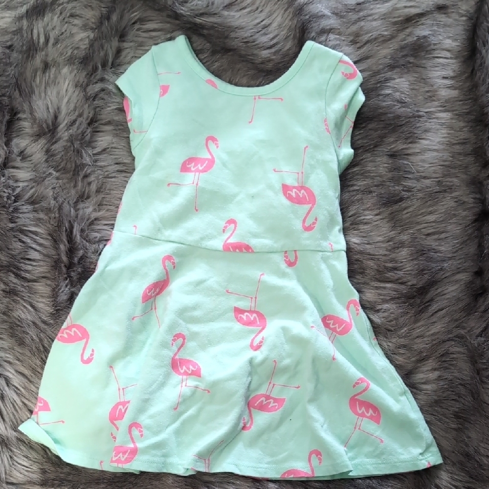 Cat & Jack Mint Green Flamingo Dress